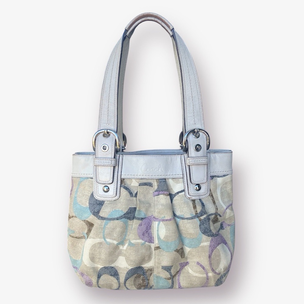 Coach Soho Optic Art Pleated Linen Tote - Picture 1 of 13